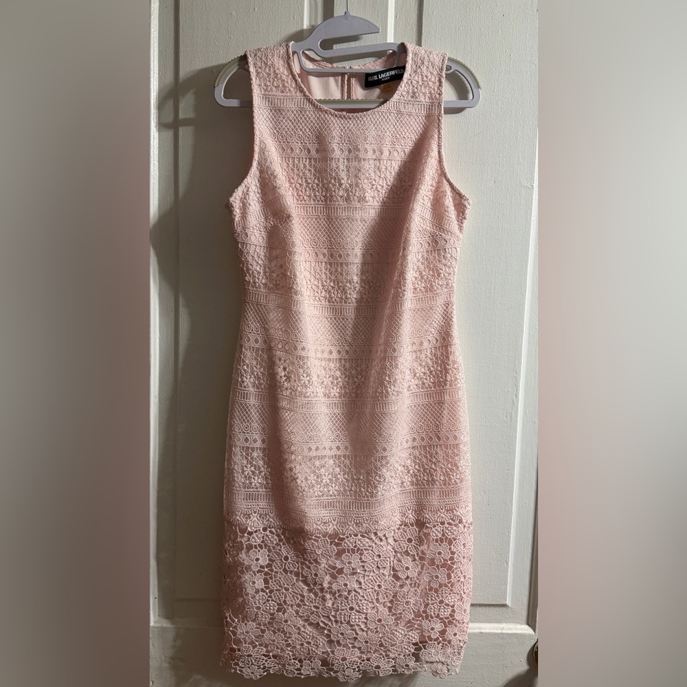 Karl Lagerfeld Pink Lace Dress